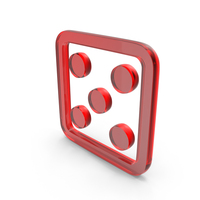 5 Points Dice Cube Icon Glass PNG & PSD Images