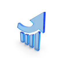 Glass Growing Bar Graph Icon PNG & PSD Images