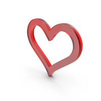 Heart Out Line Icon Glass PNG & PSD Images