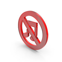 Glass No Music Icon PNG & PSD Images
