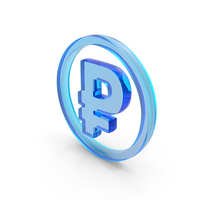 Glass Russian Ruble Icon PNG & PSD Images