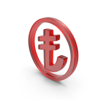 Glass Turkish Lira Currency Symbol PNG & PSD Images