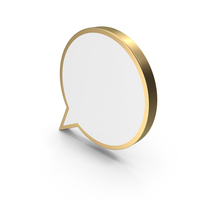 Gold And White Speech Bubble Symbol PNG & PSD Images