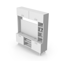 Monochrome TV Stand Set PNG & PSD Images