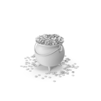 Monochrome Magic Cauldron With Coins PNG & PSD Images