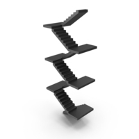Black Stairs U Type PNG & PSD Images