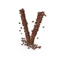 Coffee Bean Letter V PNG & PSD Images