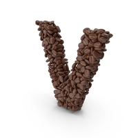 Coffee Bean Letter V PNG & PSD Images