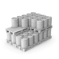 Monochrome Beer Kegs On Pallets PNG & PSD Images