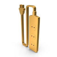 Extension Plug Box Icon Gold PNG & PSD Images