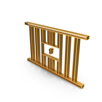 Out Line Jail Bars Icon Gold PNG & PSD Images