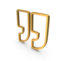 Out Line Message Quotes Icon Gold PNG & PSD Images