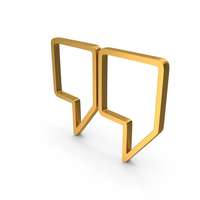 Out Line Message Quotes Icon Gold PNG & PSD Images