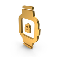 Large Smart Watch Lock Icon Gold PNG & PSD Images