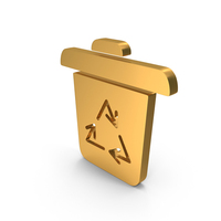 Trash Bin Gold PNG & PSD Images
