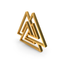 Valknut Triangle Viking Age Icon Gold PNG & PSD Images
