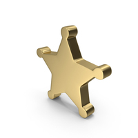 Gold Sheriff Badge Icon PNG & PSD Images