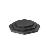 Black Octagonal Three Steps Podium PNG & PSD Images