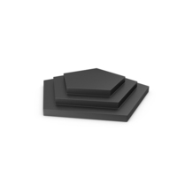Black Pentagonal Three Steps Podium PNG & PSD Images