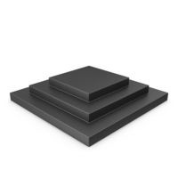 Black Quadrangular Three Steps Podium PNG & PSD Images