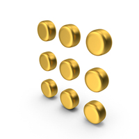 Dots Menu Gold PNG & PSD Images