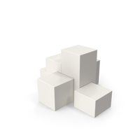 White Steps Boxes Pedestals PNG & PSD Images
