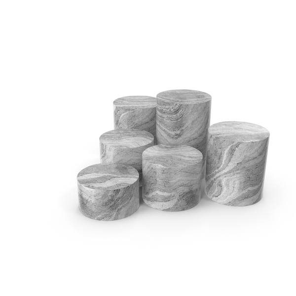 Marble Cylindrical Podiums PNG & PSD Images