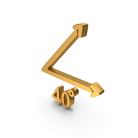 Gold 40 Degrees Angle Icon PNG & PSD Images