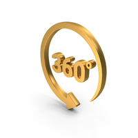 Gold 360 Degrees Refresh Icon PNG & PSD Images