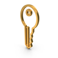 Out Line Key Icon Gold PNG & PSD Images