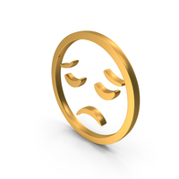 Gold Sad Emoji Icon PNG & PSD Images