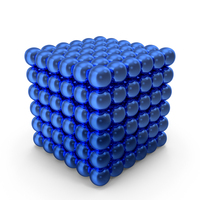 Cube From Blue Magnetic Balls PNG & PSD Images