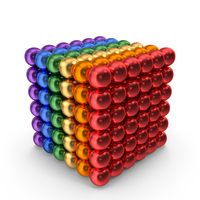 Cube From Colorful Magnetic Balls PNG & PSD Images