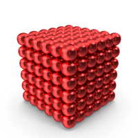 Cube From Red Magnetic Balls PNG & PSD Images