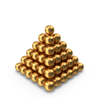 Pyramid Of Gold Magnetic Balls PNG & PSD Images