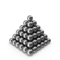 Pyramid Of Silver Magnetic Balls PNG & PSD Images