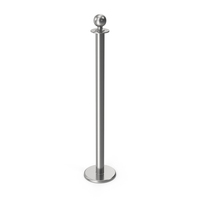 Silver Rope Stanchion Pole PNG & PSD Images