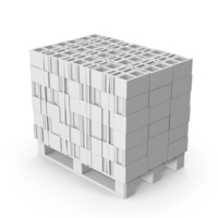Monochrome Cinder Blocks Stack On Pallet PNG & PSD Images