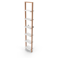 White Oak Wall Mounted Bathroom Column Shelving PNG & PSD Images
