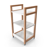Natural White Oak Storage Trolley PNG & PSD Images