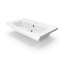 White Rectangular Counter Top Basin 61cm PNG & PSD Images
