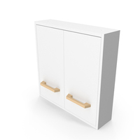 White Ladoga Double Door Wall Cabinet 60cm PNG & PSD Images