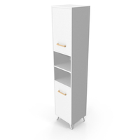 Ladoga White Freestanding Tall Cabinet PNG & PSD Images