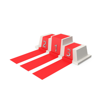 White Winners Podium With Red Carpet PNG & PSD Images