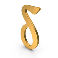 Gold Mathematical Lowercase Delta Icon PNG & PSD Images
