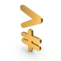 Gold Mathematical Greater Than Or Not Equal Icon PNG & PSD Images