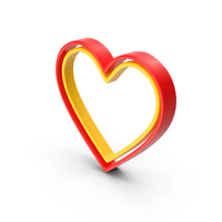 Two Colored Heart Symbol PNG & PSD Images