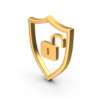 Metal Shield Lock Open Symbol PNG & PSD Images