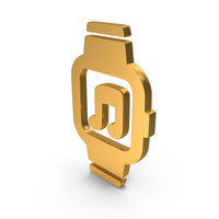 Gold Smart Watch With Music Icon PNG & PSD Images