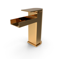Seaton Golden One Lever Waterfall Basin Mono Mixer Tap PNG & PSD Images